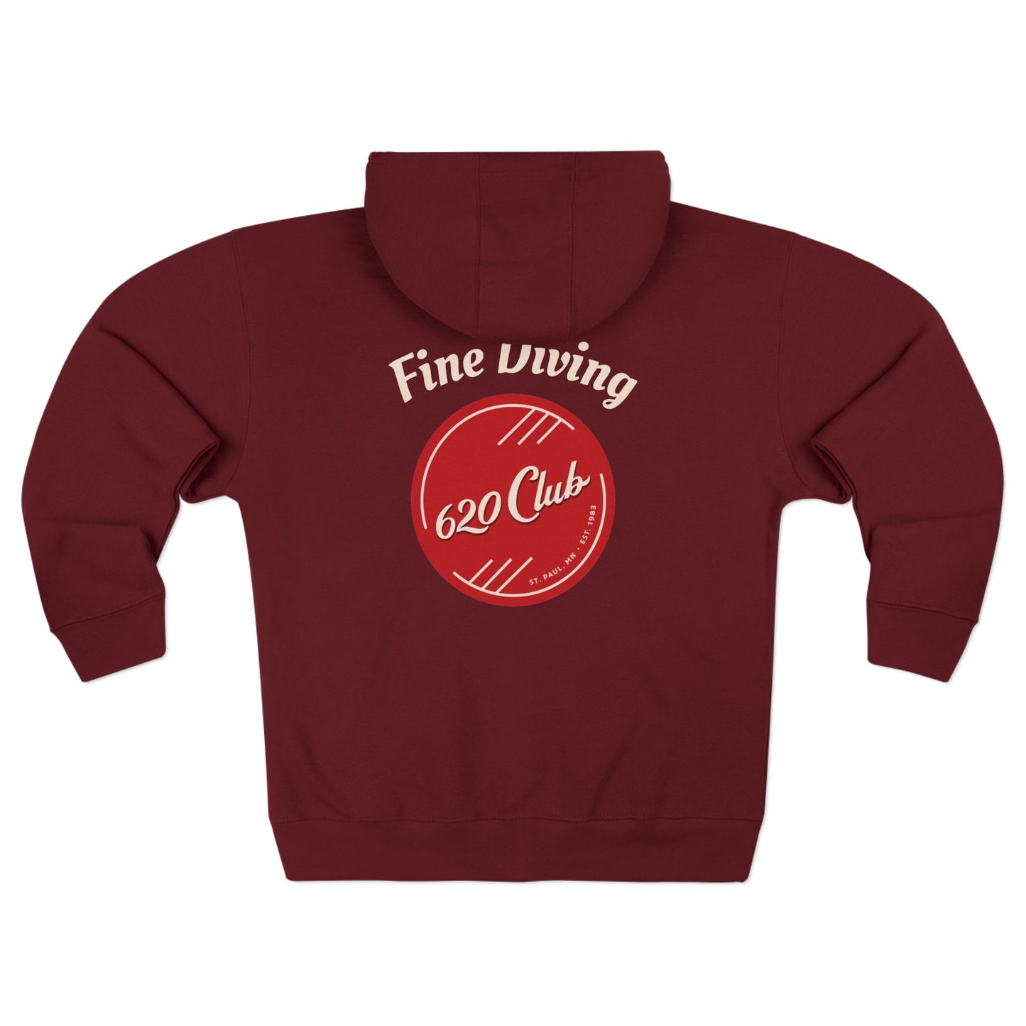 620 Club - Zip Hoodie with "Fine Diving" Design