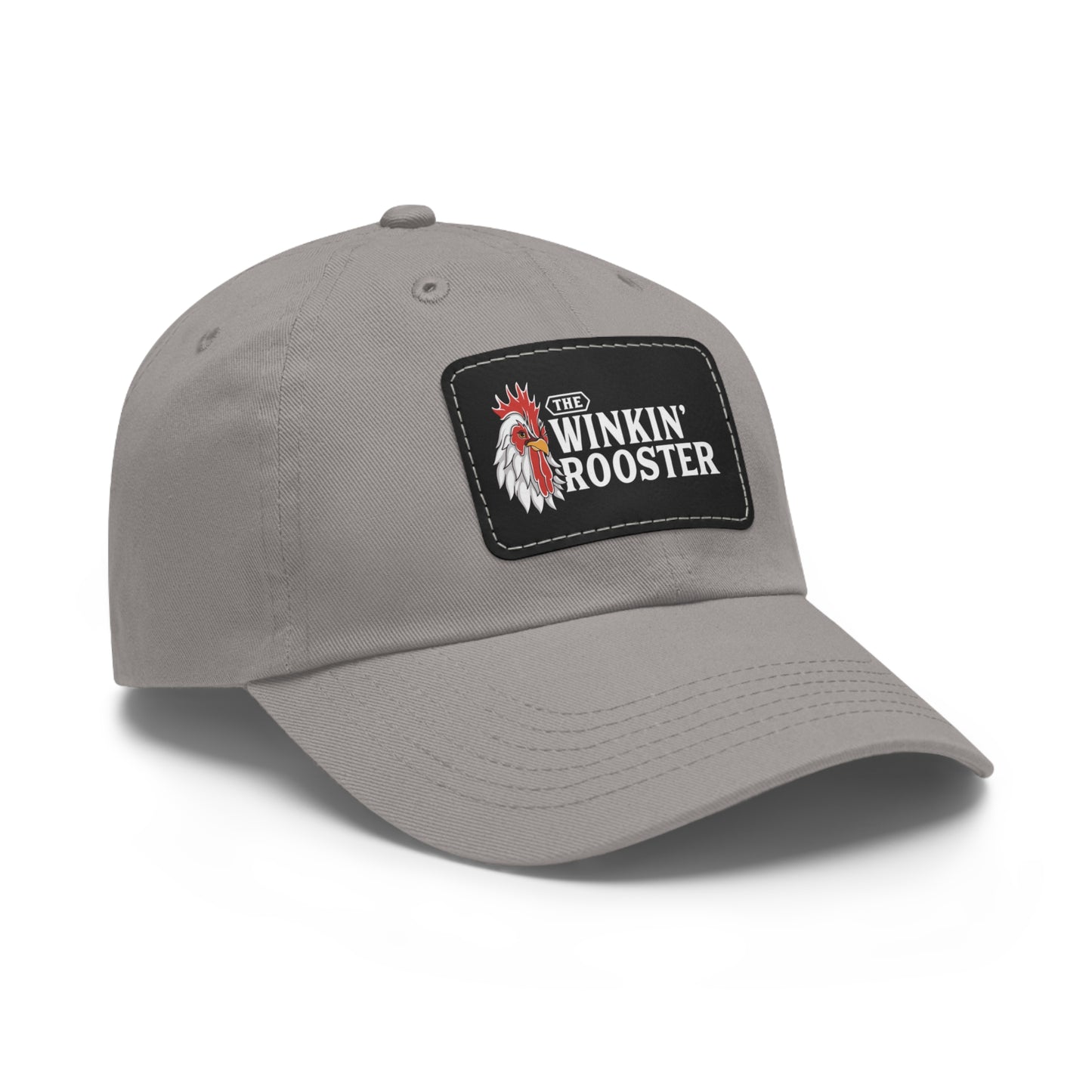 The Winkin' Rooster Hat with Leather Patch (Rectangle)