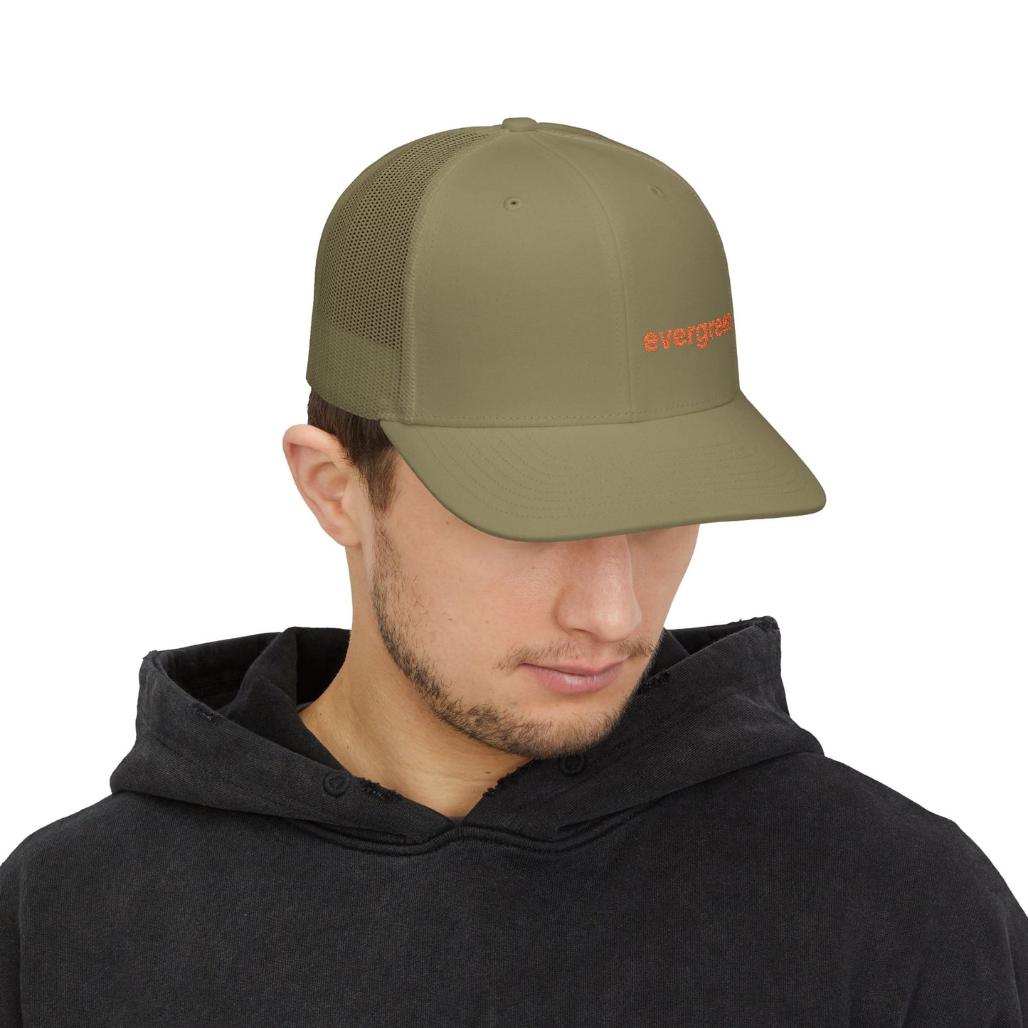Evergreen Embroidered Trucker Cap — Snapback