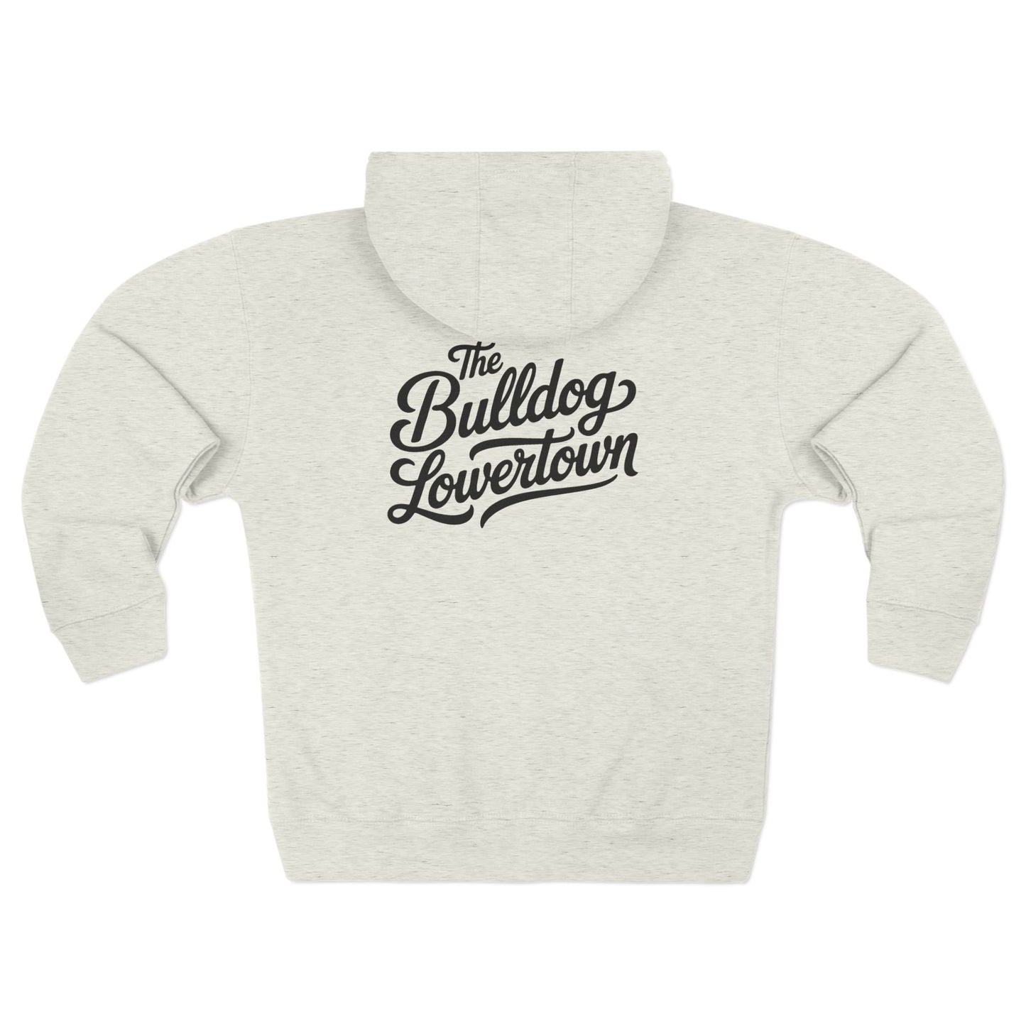 Bulldog Lowertown Zip Hoodie — Retro Script Back