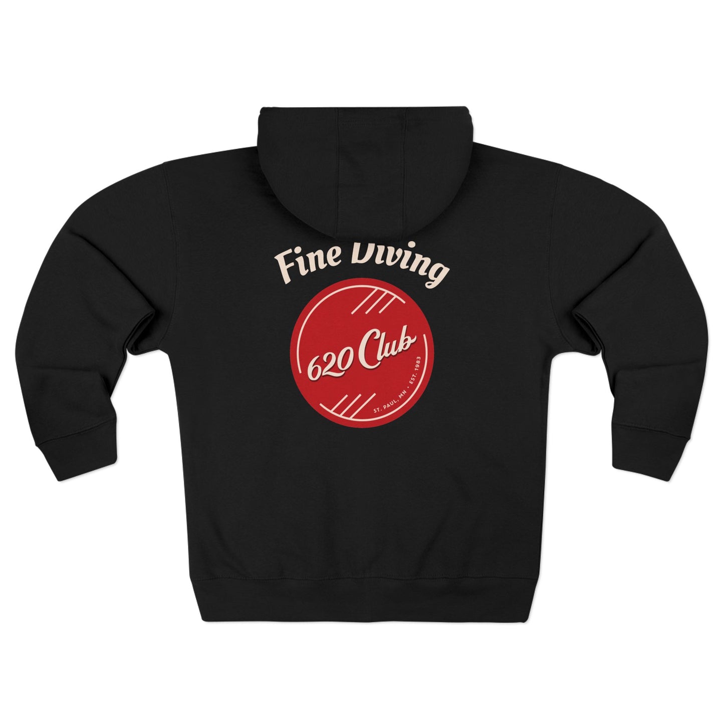 620 Club - Zip Hoodie with "Fine Diving" Design