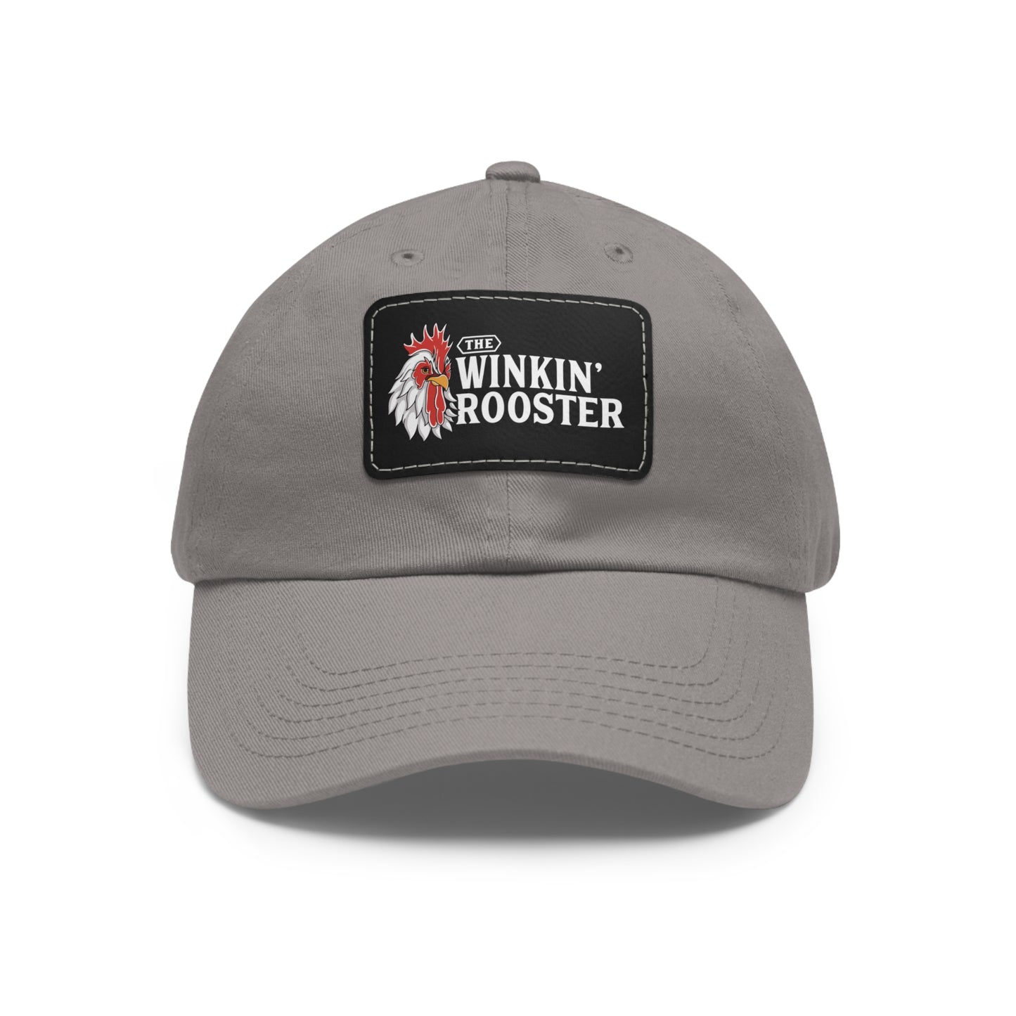 The Winkin' Rooster Hat with Leather Patch (Rectangle)
