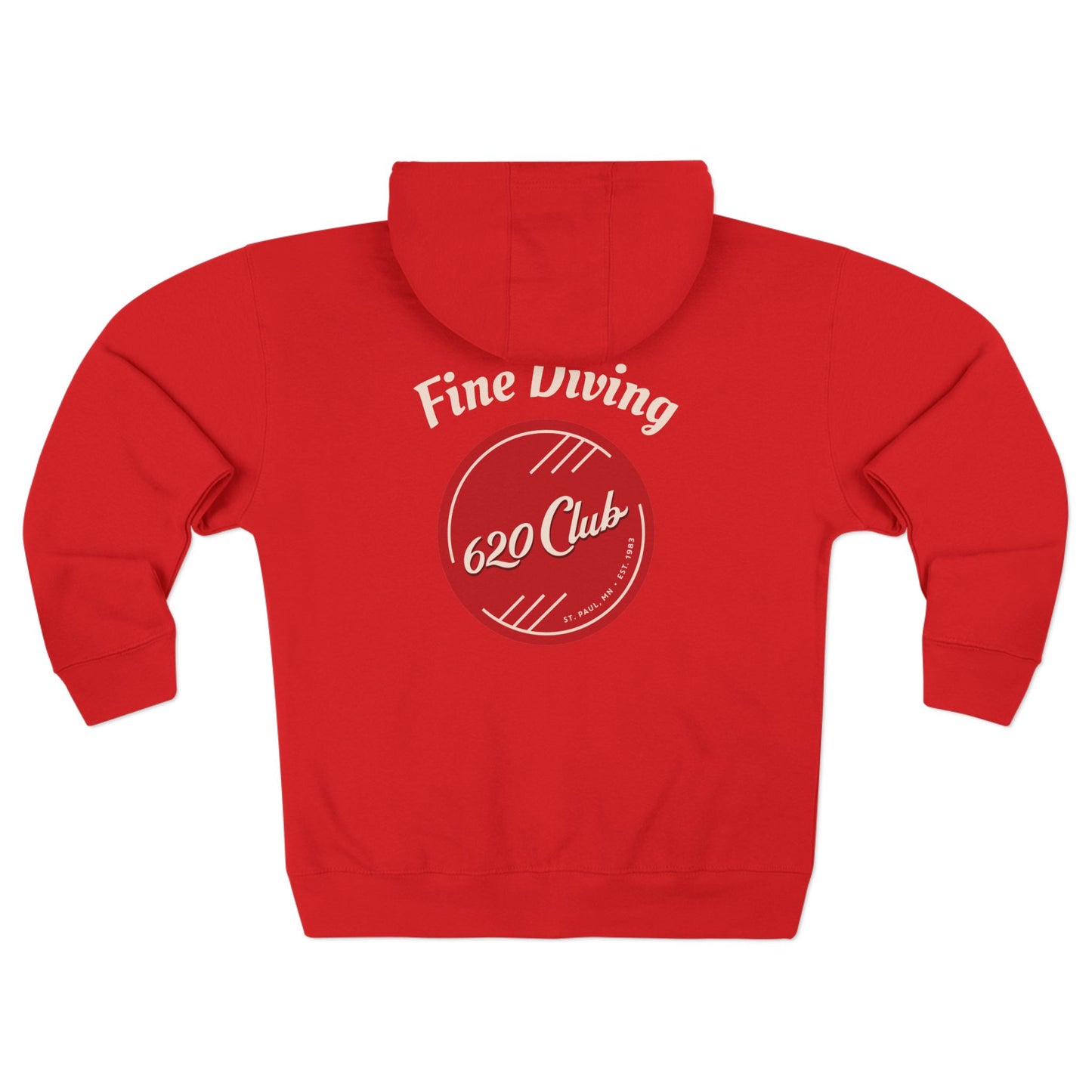 620 Club - Zip Hoodie with "Fine Diving" Design