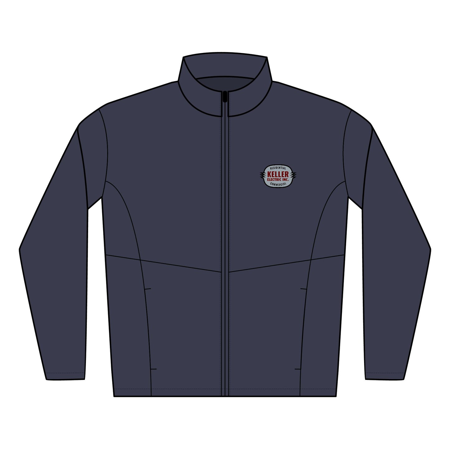 Keller Electric Embroidered Soft Shell Jacket — Men's Lightweight Windproof Coat