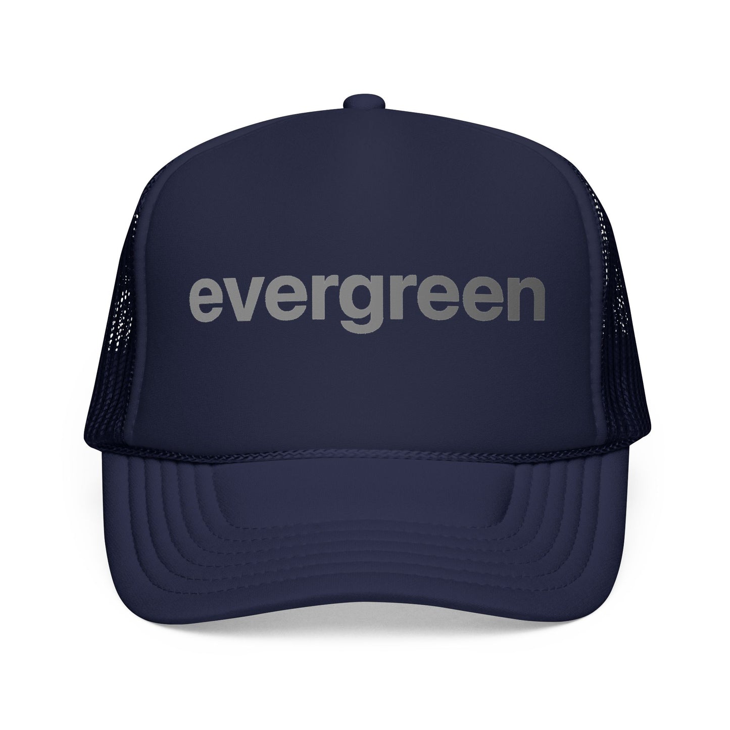Grey - Evergreen Trucker Hat — Retro Gradient Logo Foam Cap