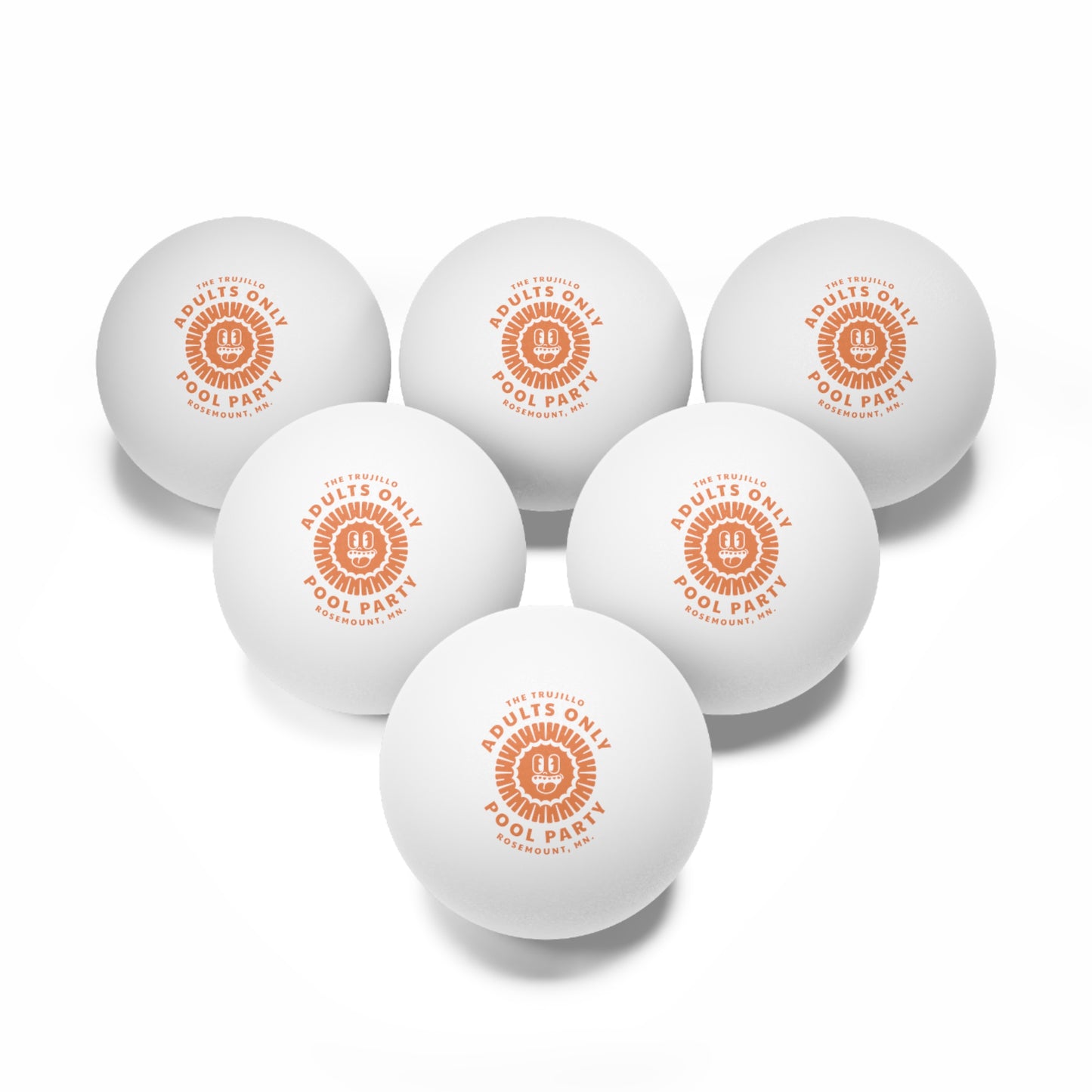 The Trujillo 3rd Annual Adult Only Pool Party - Ping Pong Balls, 6 pcs