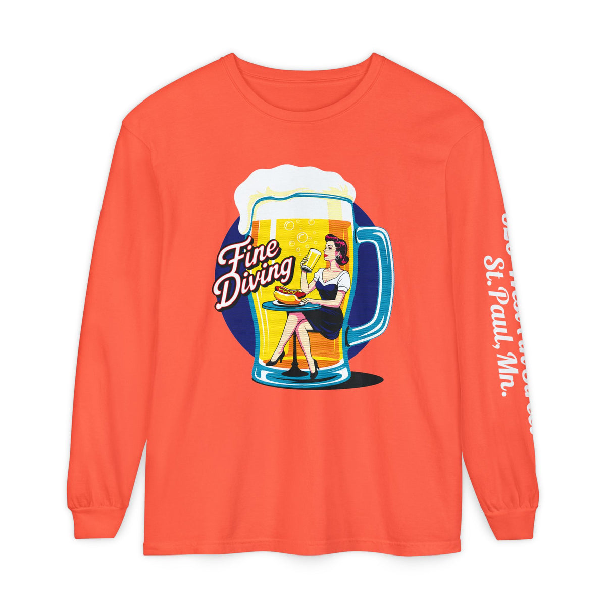 620 Long Sleeve Tee - 'Fine Diving' Retro Graphic