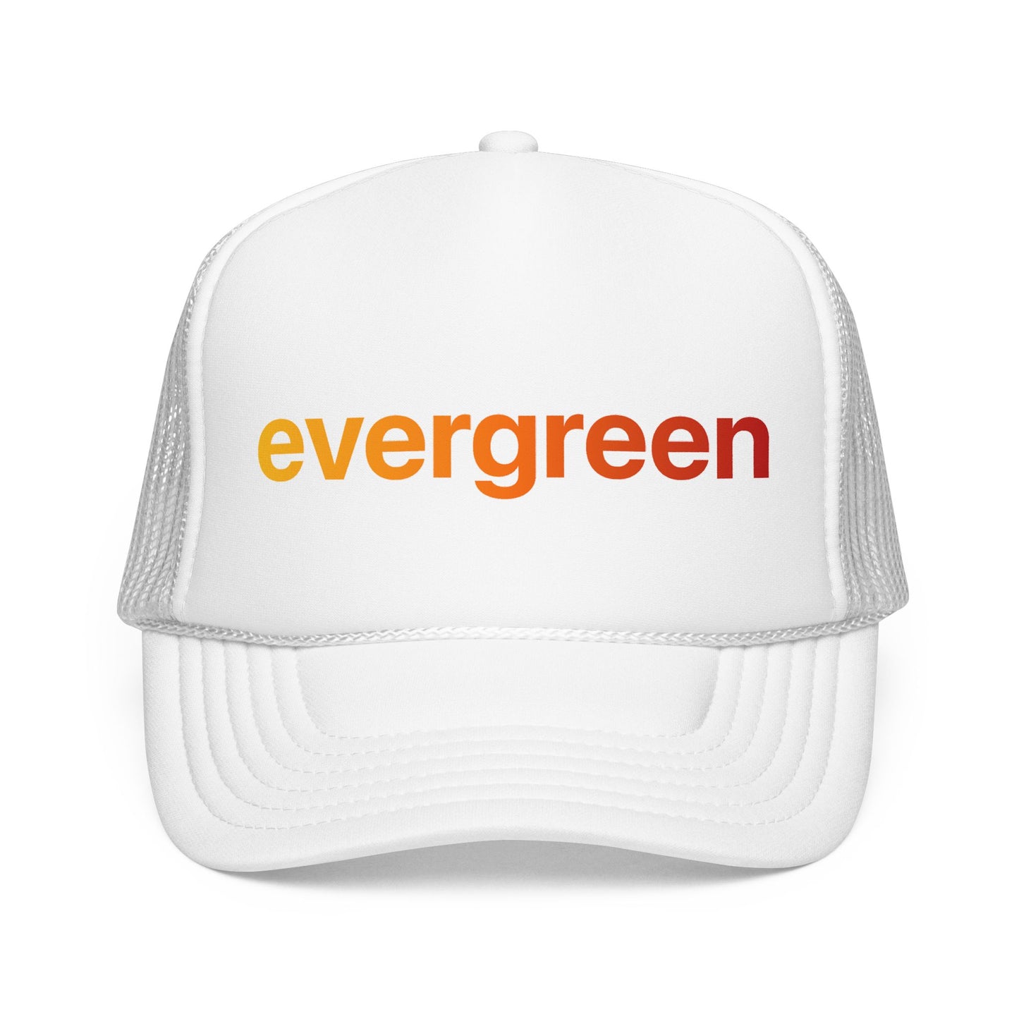 Evergreen Trucker Hat — Retro Gradient Logo Foam Cap
