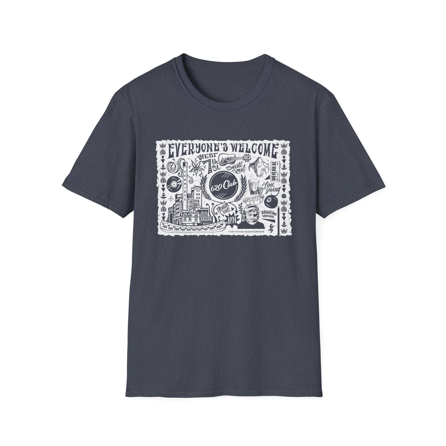 Everyone's Welcome T-Shirt — 620 Club Mural Design