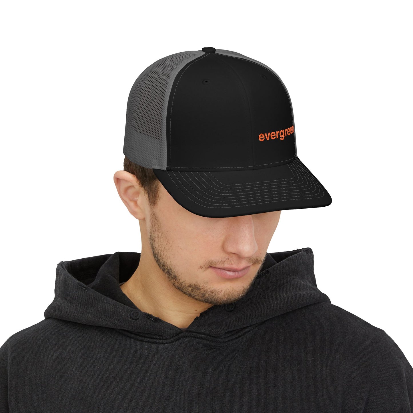 Evergreen Embroidered Trucker Cap — Snapback