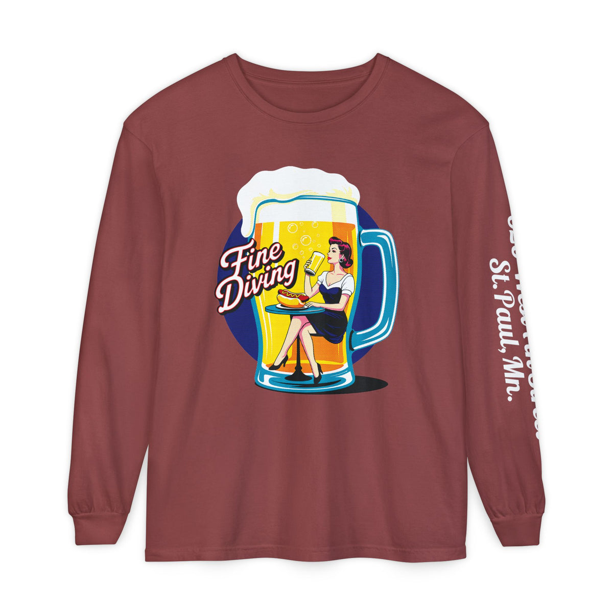 620 Long Sleeve Tee - 'Fine Diving' Retro Graphic