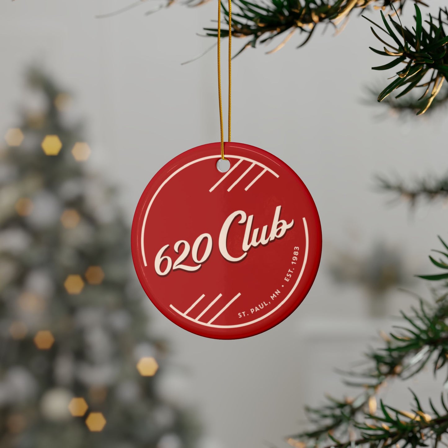 620 Club Ceramic Ornament — Round Double-Sided Holiday Decoration (St. Paul, MN)
