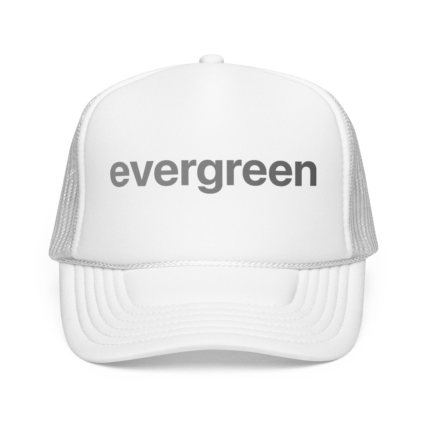 Grey - Evergreen Trucker Hat — Retro Gradient Logo Foam Cap