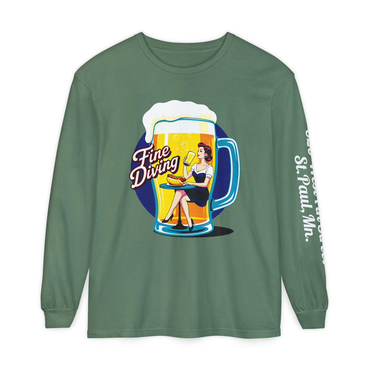 620 Long Sleeve Tee - 'Fine Diving' Retro Graphic