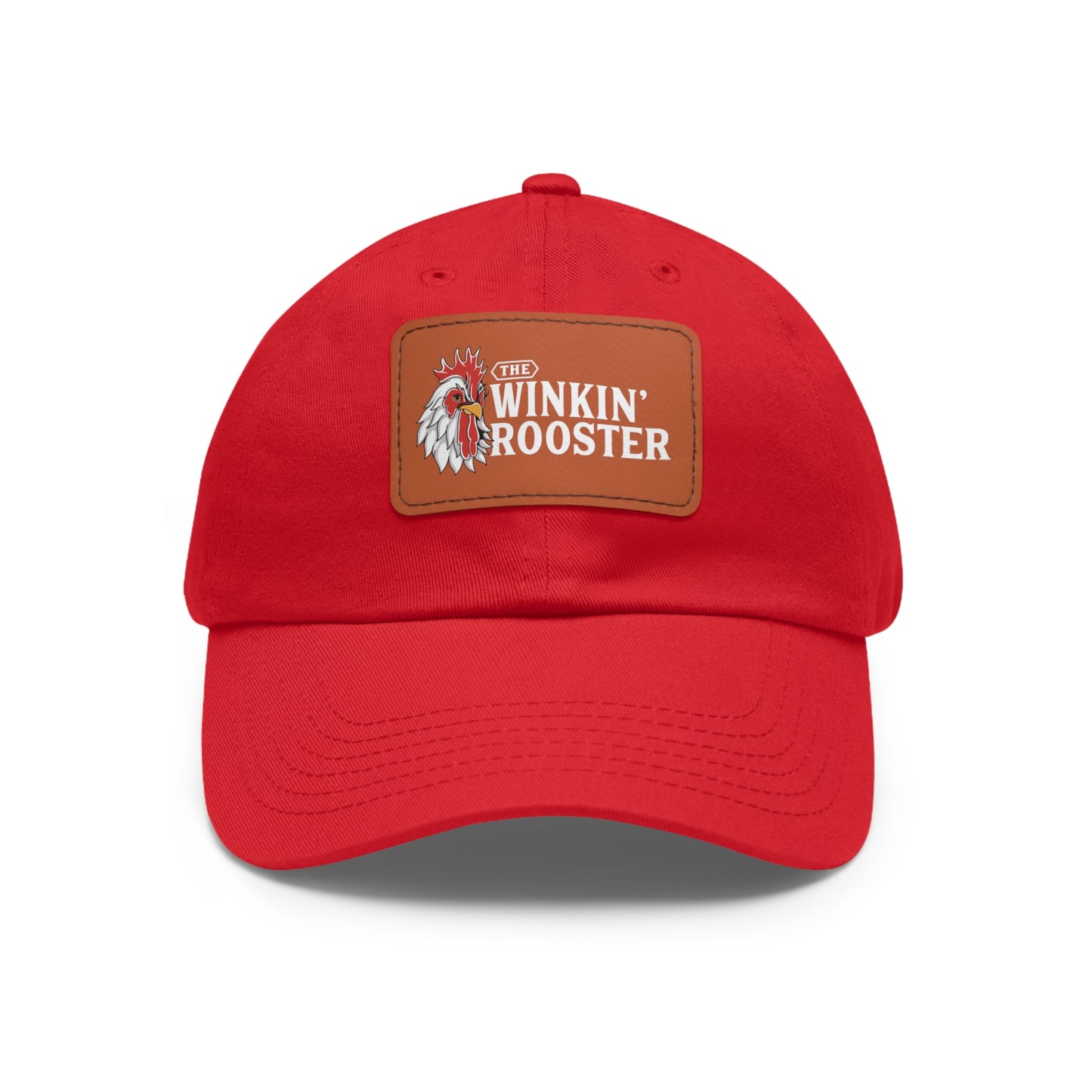 The Winkin' Rooster Hat with Leather Patch (Rectangle)