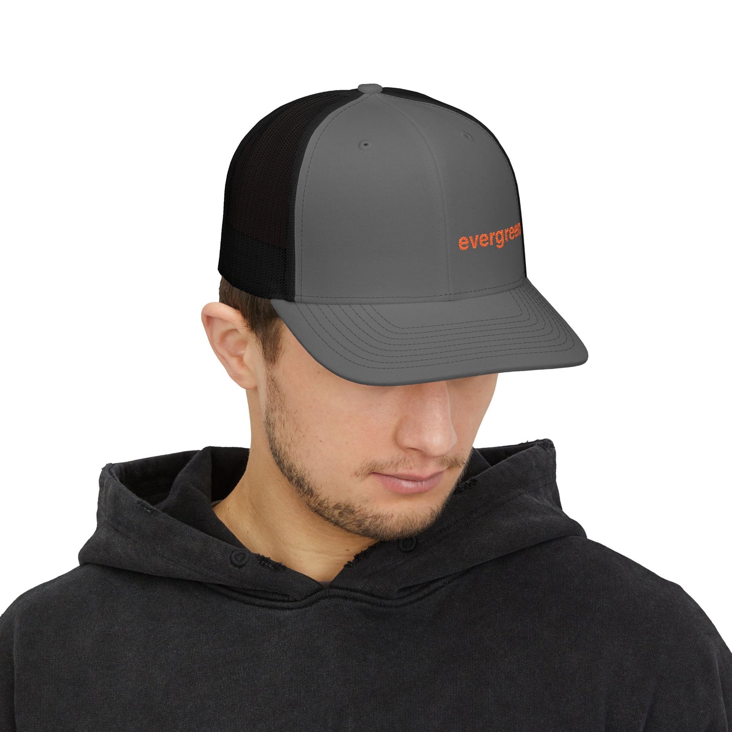 Evergreen Embroidered Trucker Cap — Snapback