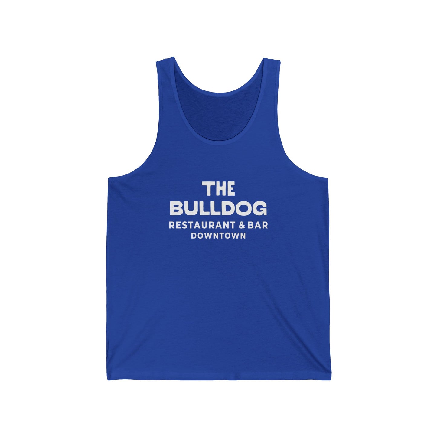 The Bulldog Downtown Tank Top — Vintage Bar Logo Sleeveless Shirt