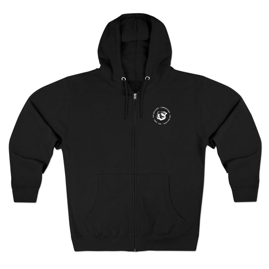 Bulldog Lowertown Zip Hoodie — Retro Script Back