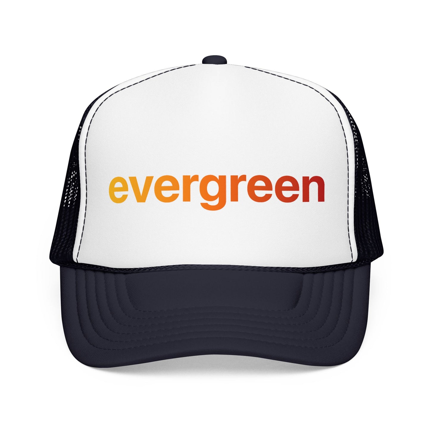 Evergreen Trucker Hat — Retro Gradient Logo Foam Cap
