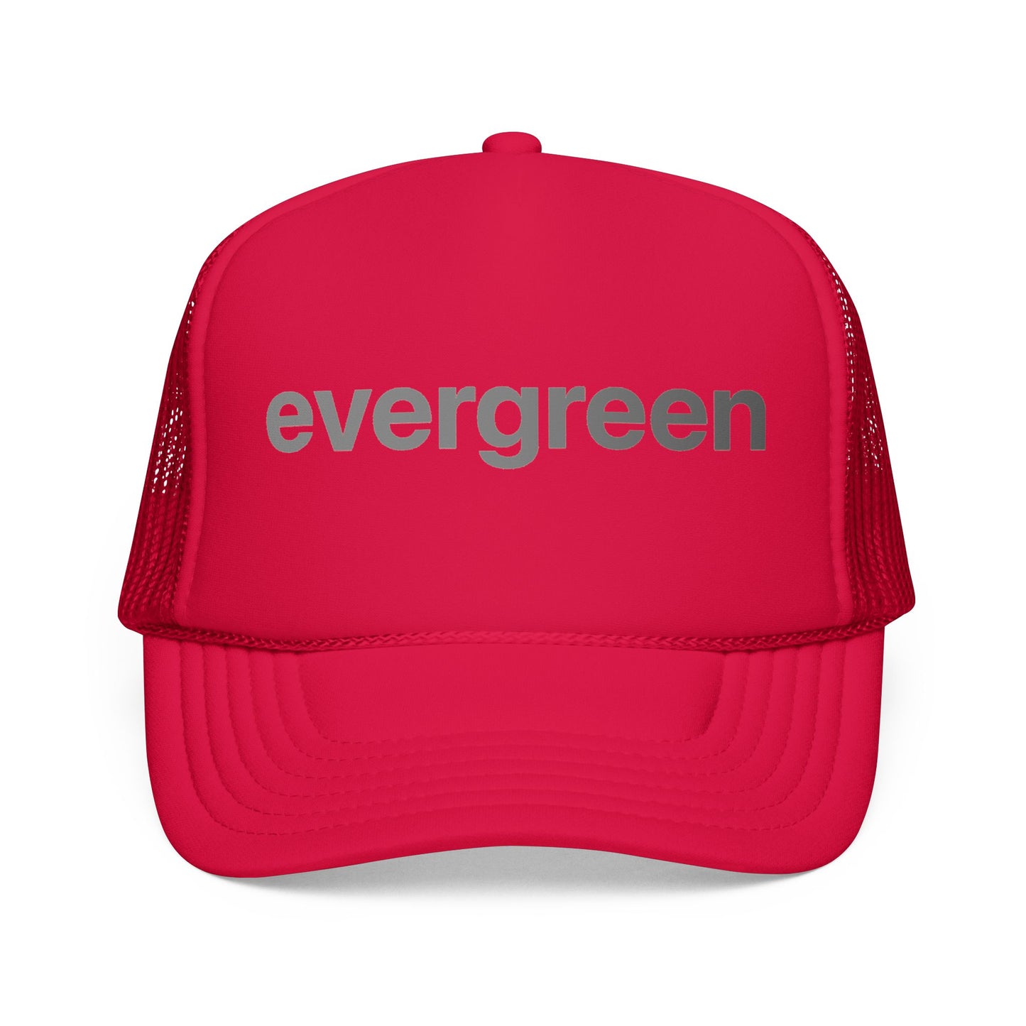 Grey - Evergreen Trucker Hat — Retro Gradient Logo Foam Cap