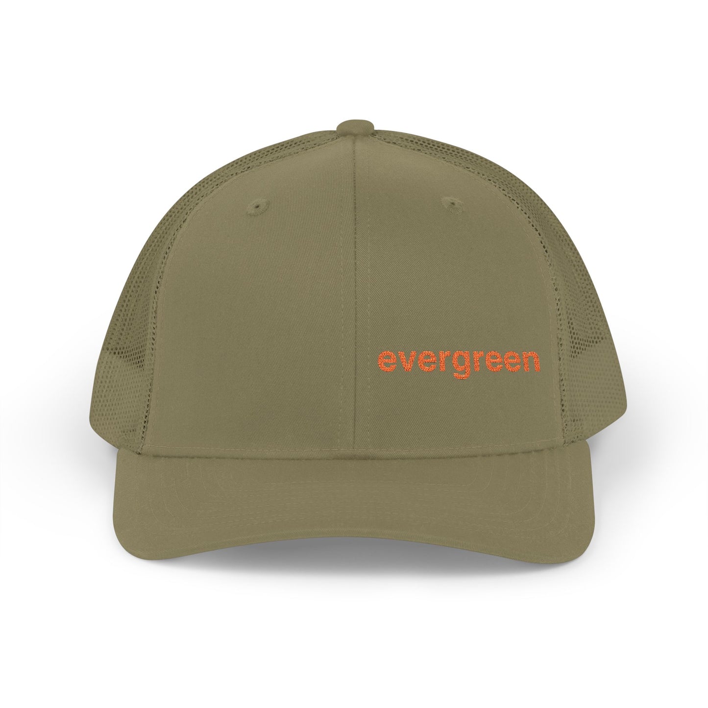 Evergreen Embroidered Trucker Cap — Snapback