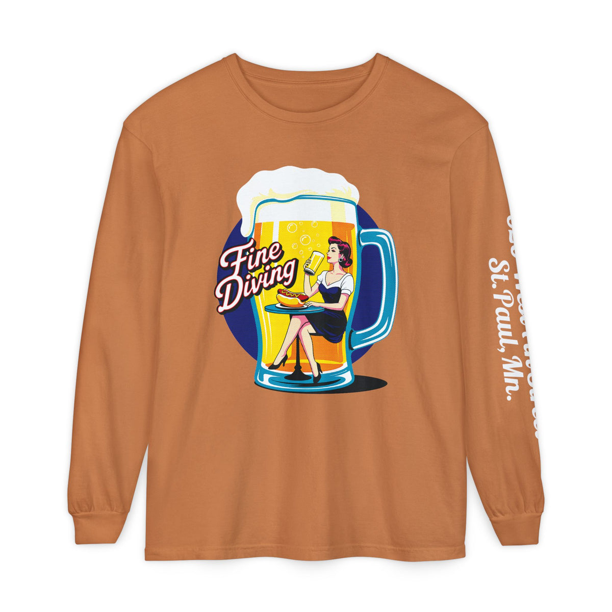620 Long Sleeve Tee - 'Fine Diving' Retro Graphic