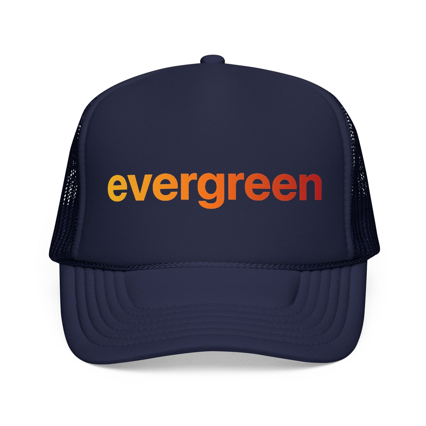 Evergreen Trucker Hat — Retro Gradient Logo Foam Cap