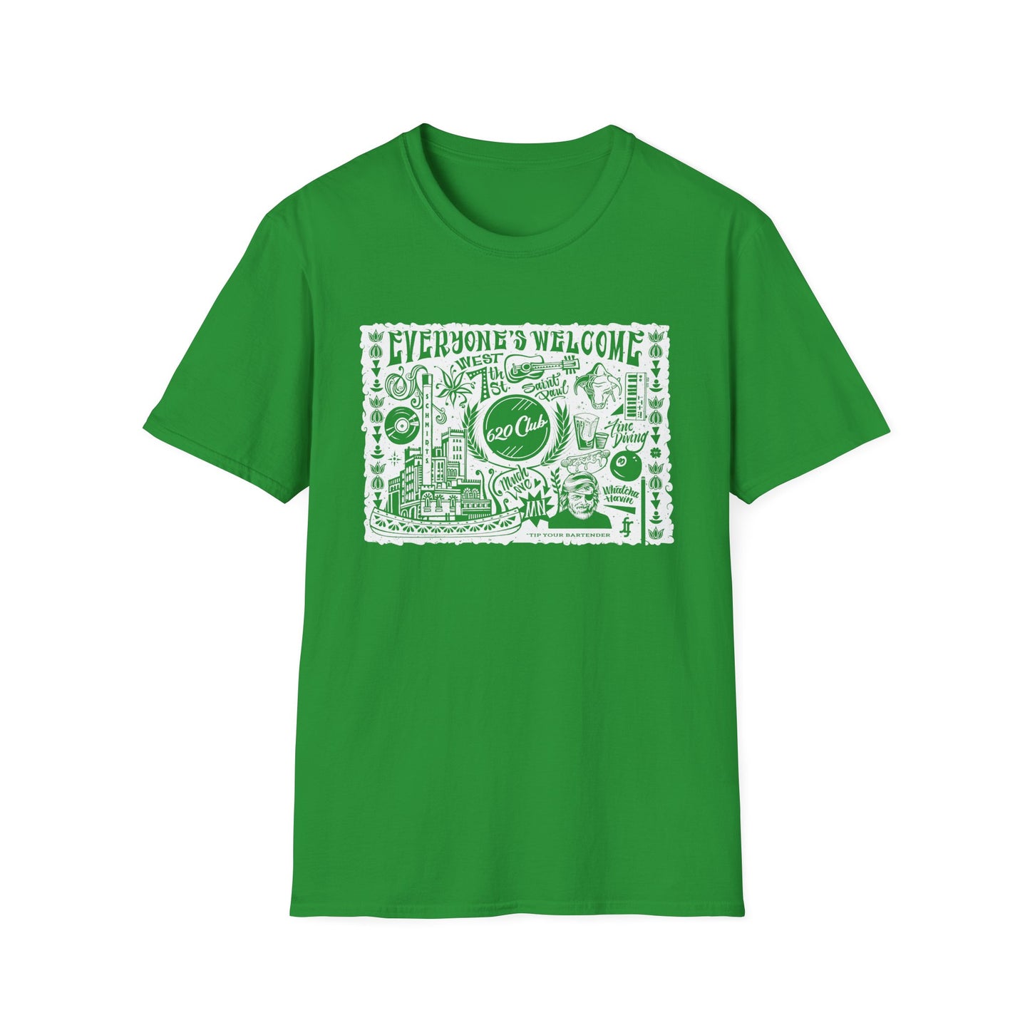 Everyone's Welcome T-Shirt — 620 Club Mural Design
