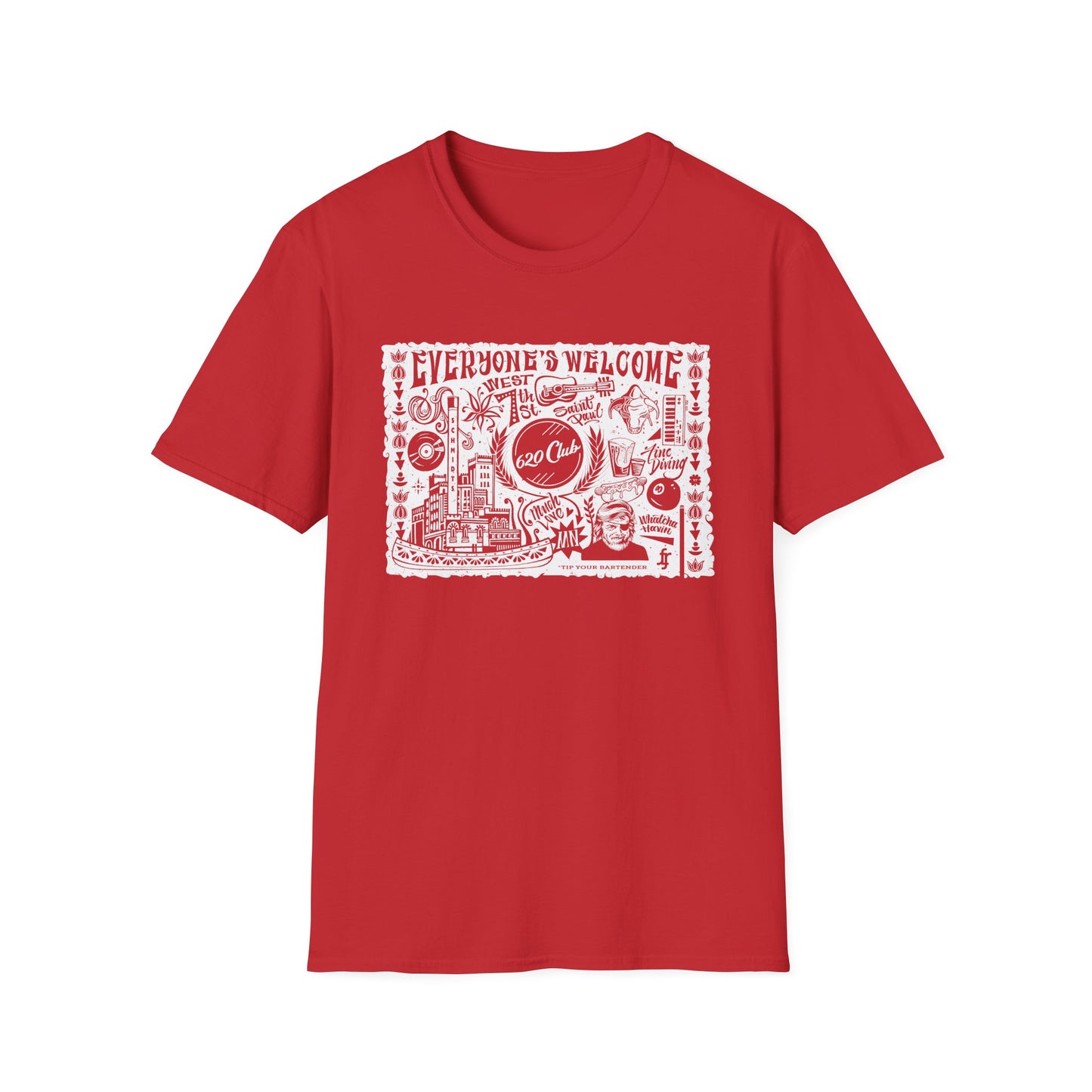 Everyone's Welcome T-Shirt — 620 Club Mural Design