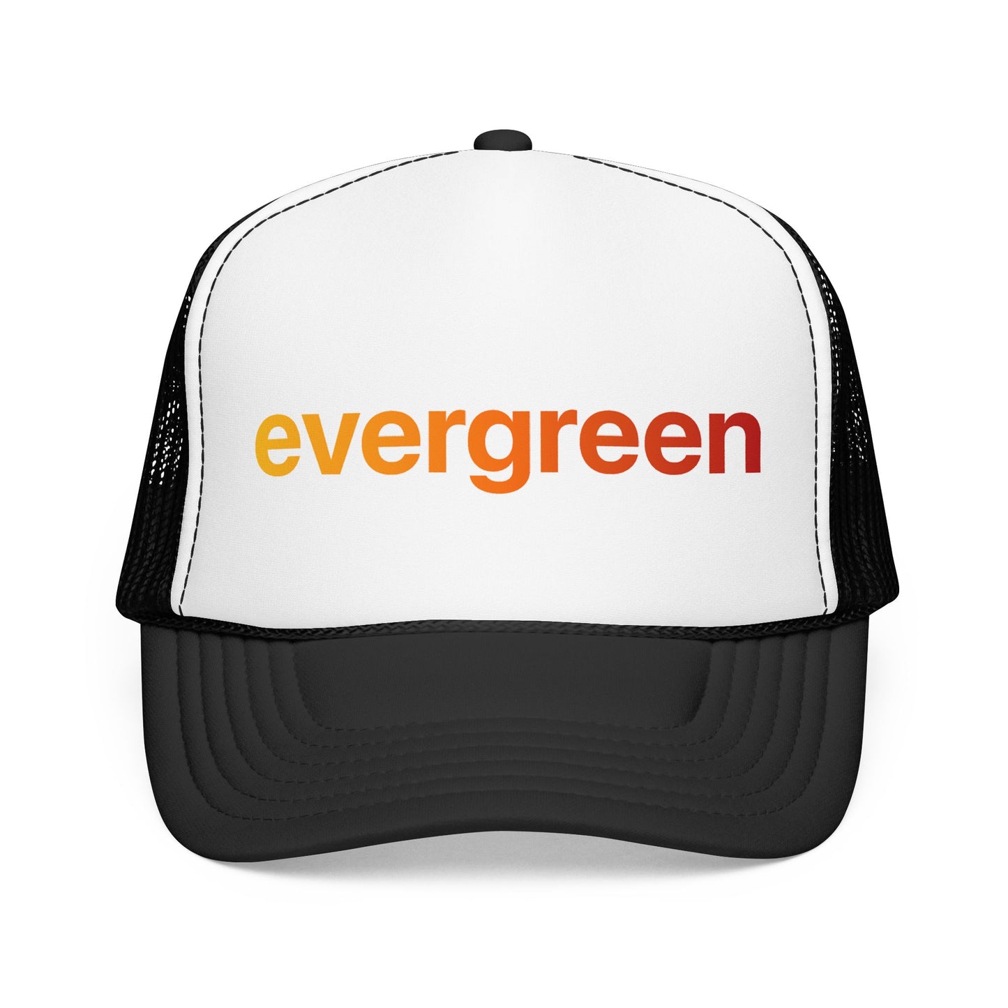 Evergreen Trucker Hat — Retro Gradient Logo Foam Cap