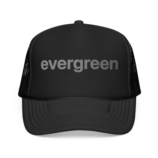 Grey - Evergreen Trucker Hat — Retro Gradient Logo Foam Cap