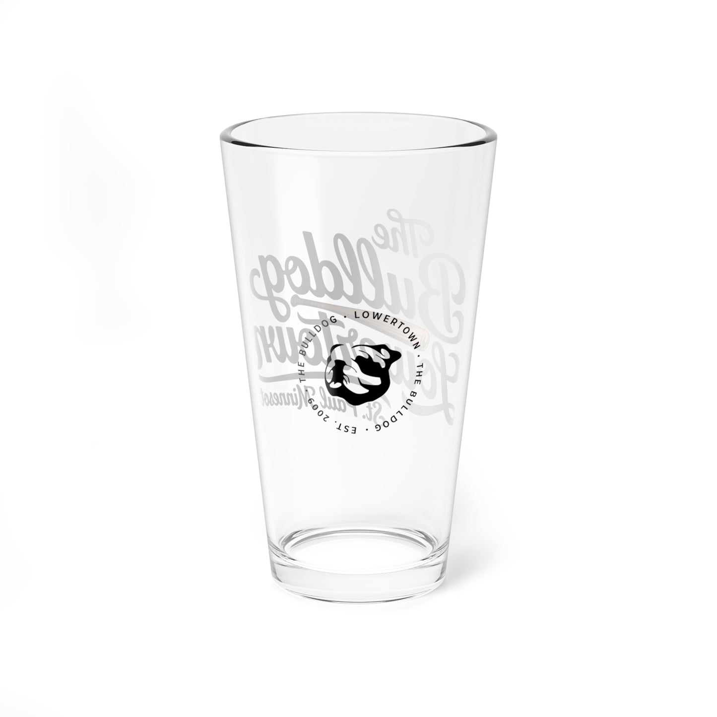 The Bulldog Lowertown Baseball Graphic - 16oz Beer Mixing Pint Glass