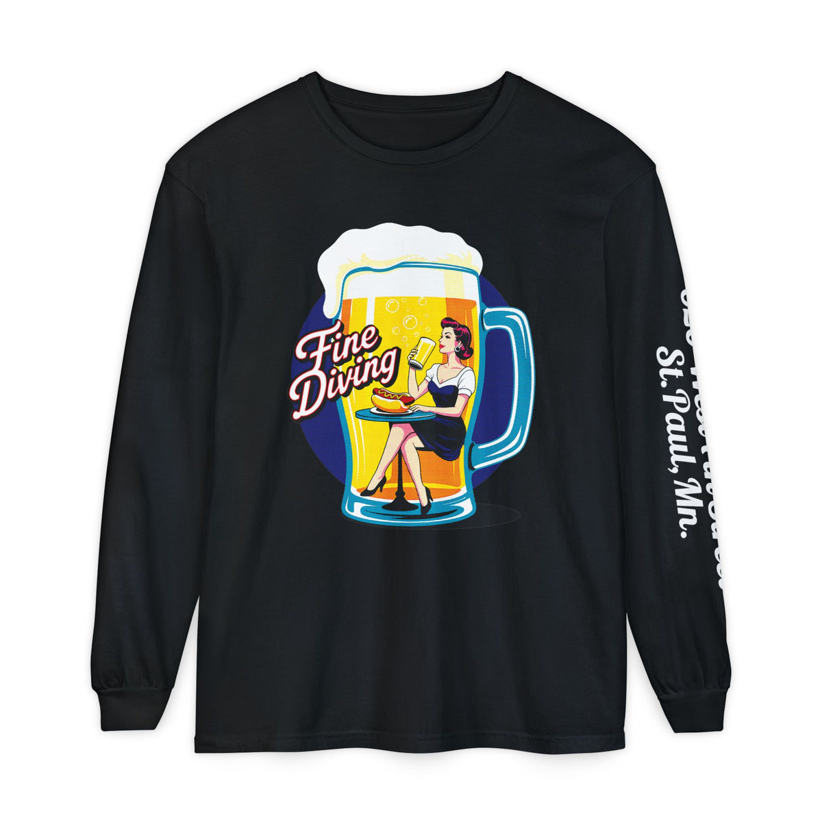 620 Long Sleeve Tee - 'Fine Diving' Retro Graphic