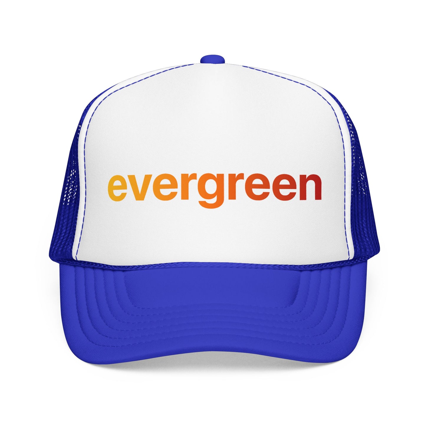 Evergreen Trucker Hat — Retro Gradient Logo Foam Cap