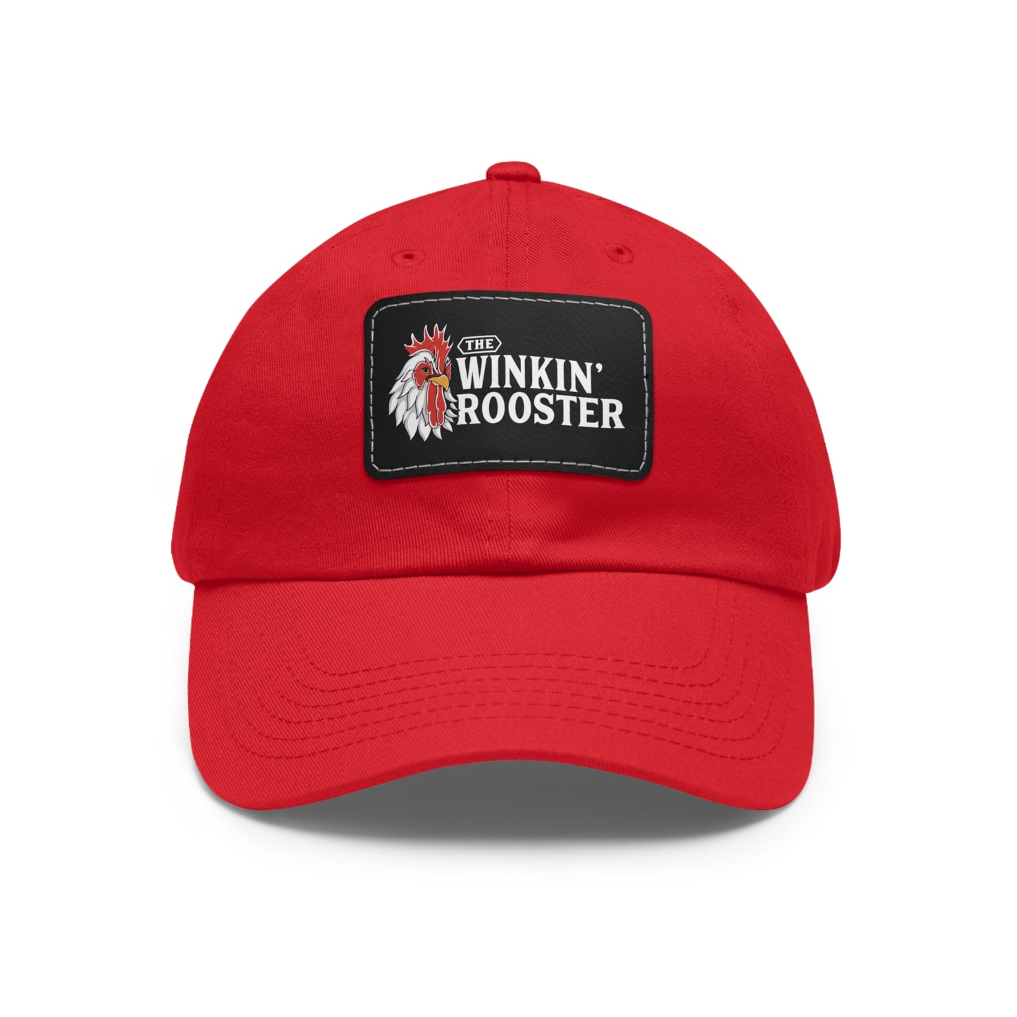 The Winkin' Rooster Hat with Leather Patch (Rectangle)