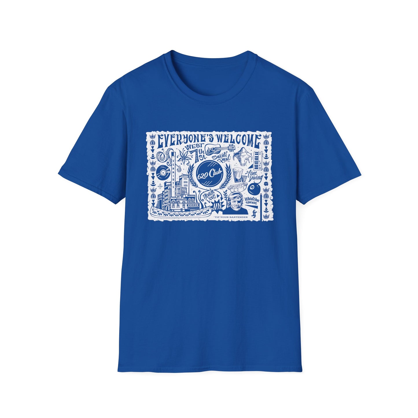 Everyone's Welcome T-Shirt — 620 Club Mural Design