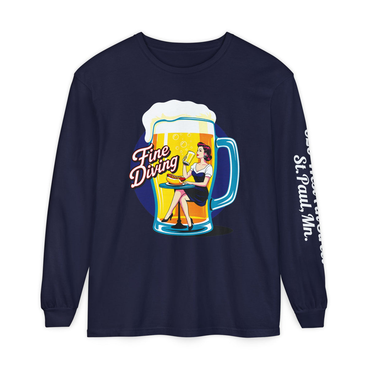 620 Long Sleeve Tee - 'Fine Diving' Retro Graphic
