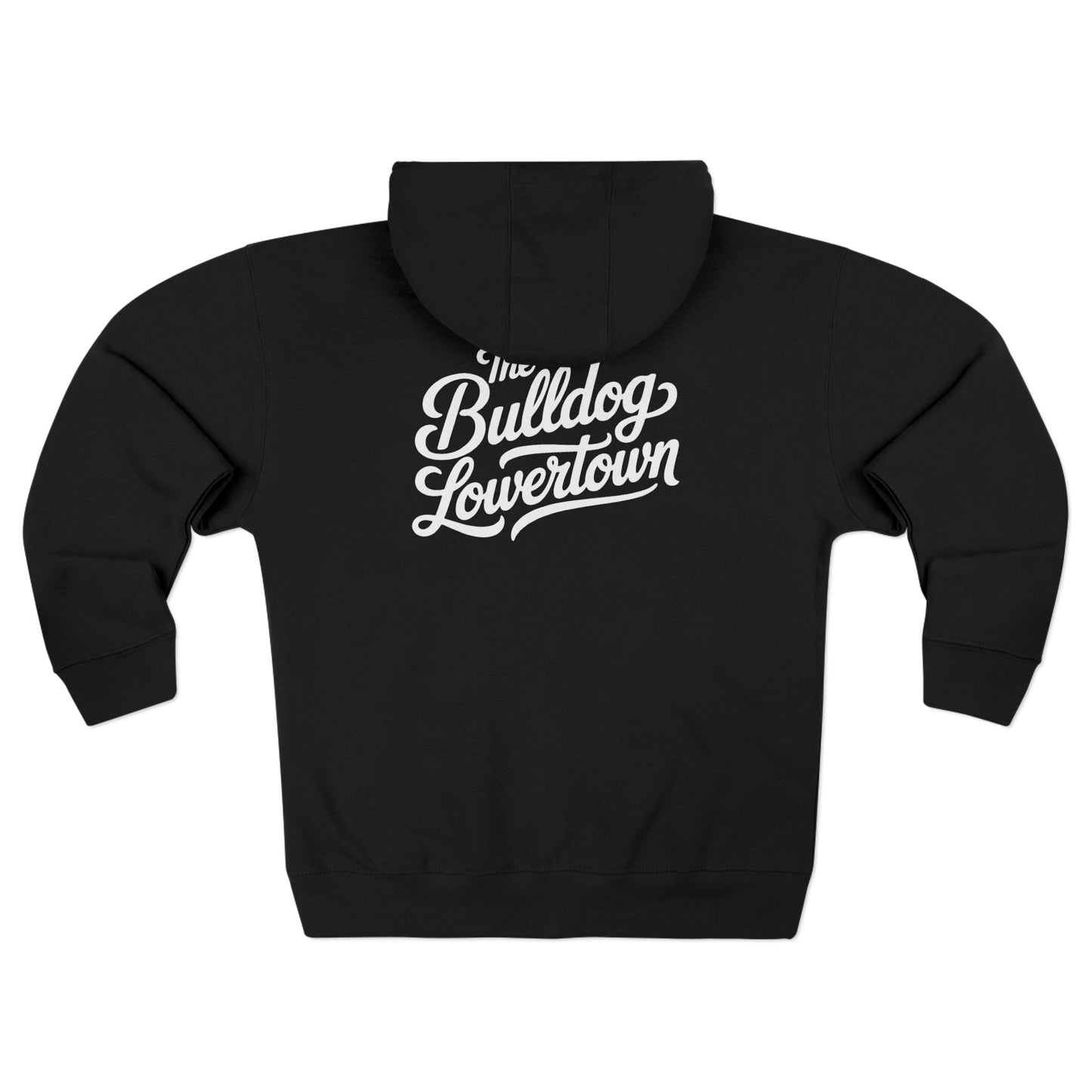 Bulldog Lowertown Zip Hoodie — Retro Script Back