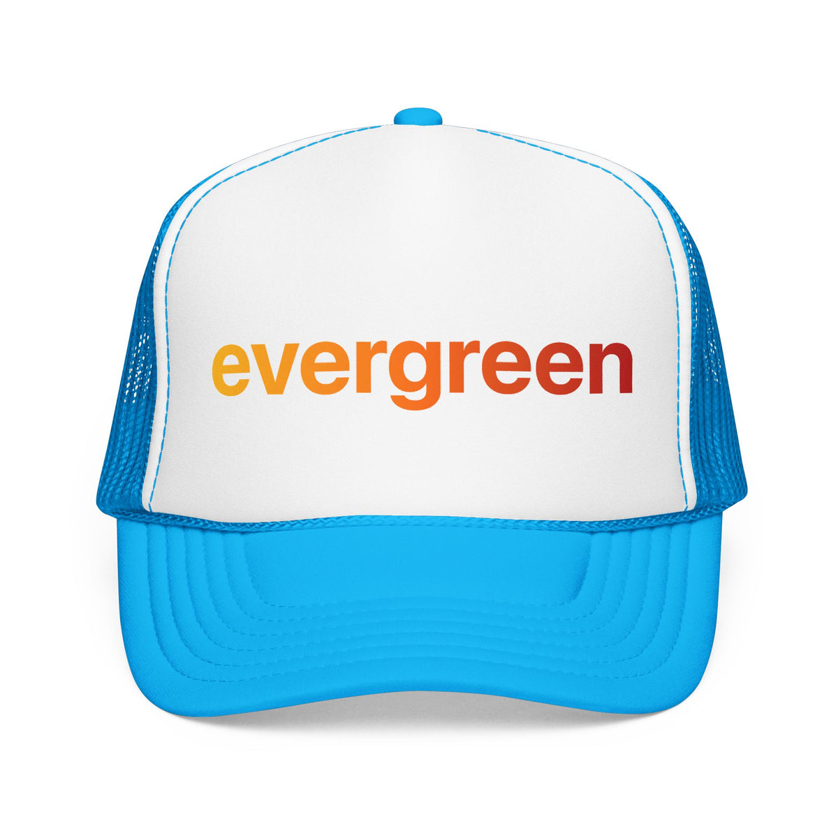 Evergreen Trucker Hat — Retro Gradient Logo Foam Cap