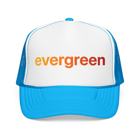 Evergreen Trucker Hat — Retro Gradient Logo Foam Cap