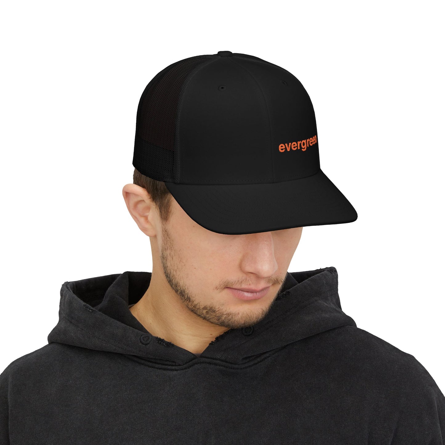 Evergreen Embroidered Trucker Cap — Snapback