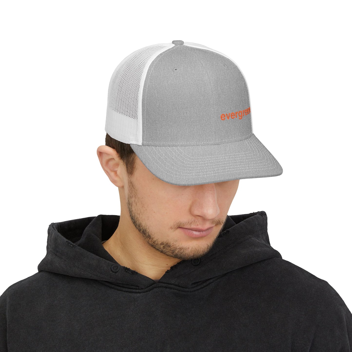 Evergreen Embroidered Trucker Cap — Snapback