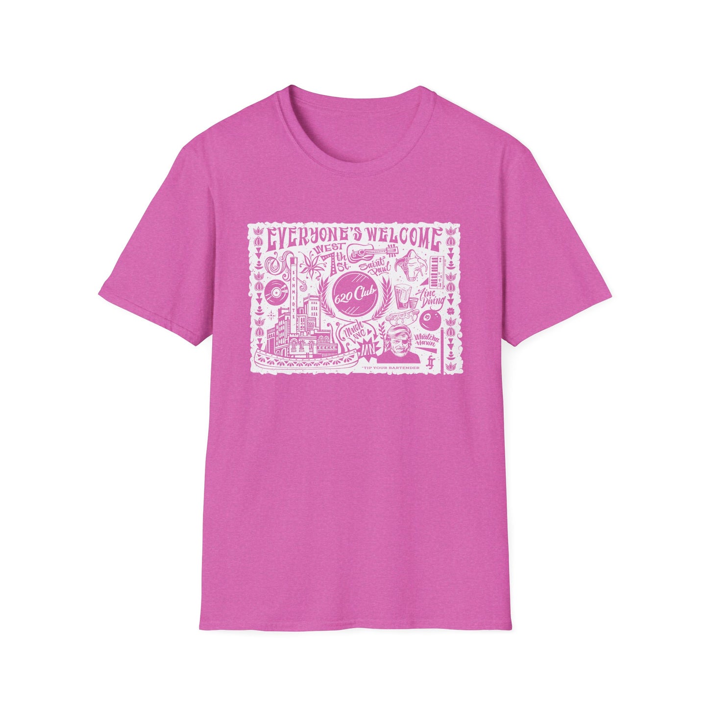 Everyone's Welcome T-Shirt — 620 Club Mural Design