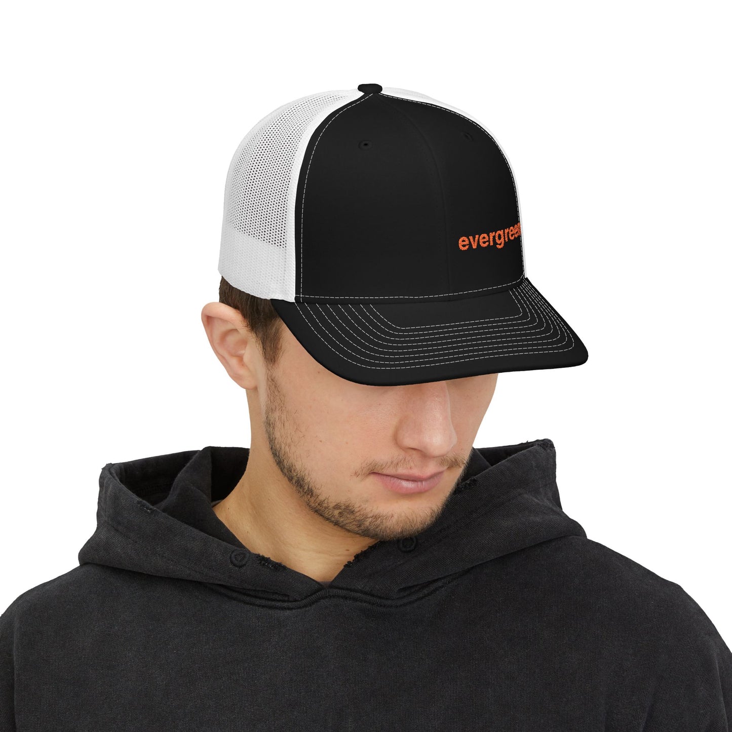 Evergreen Embroidered Trucker Cap — Snapback