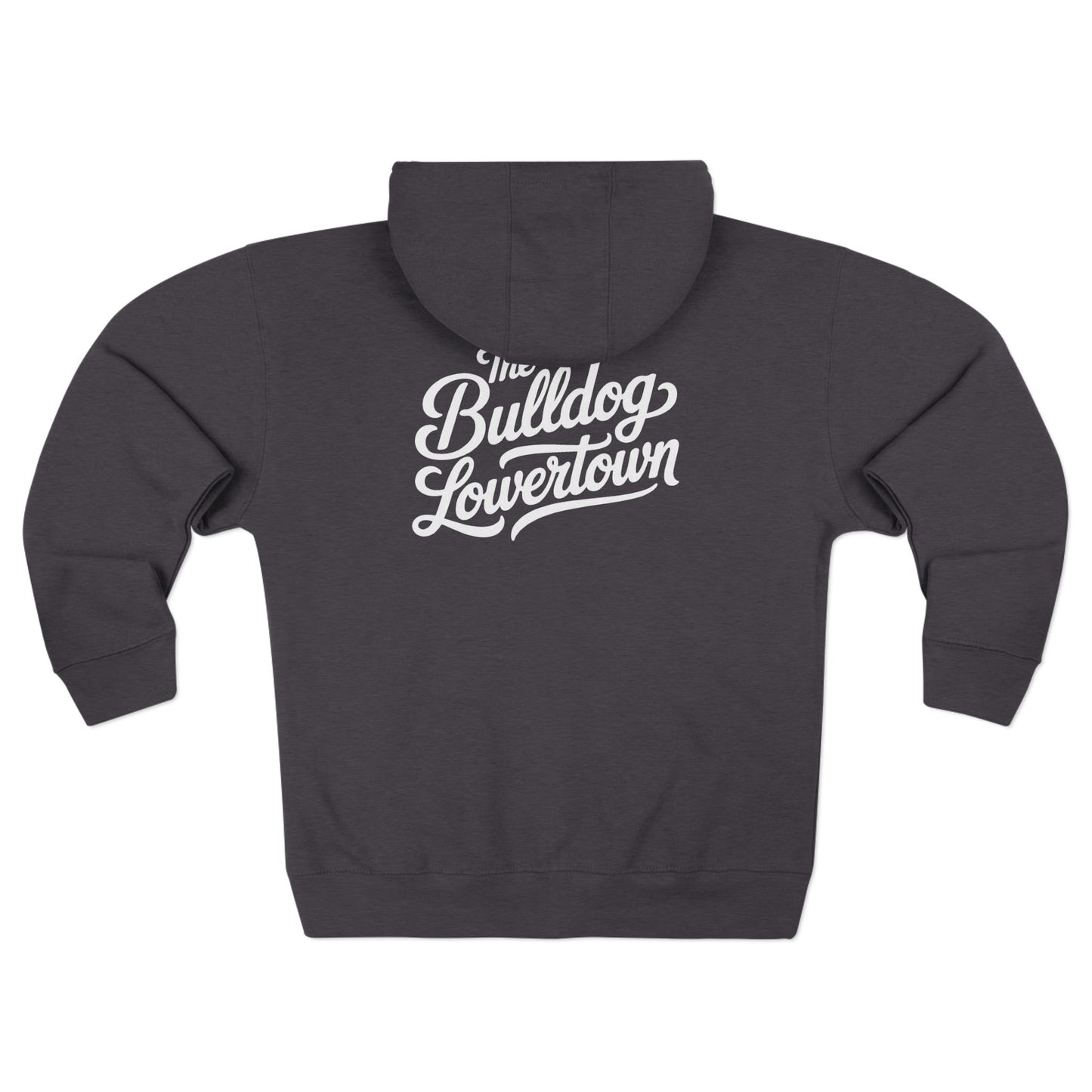 Bulldog Lowertown Zip Hoodie — Retro Script Back