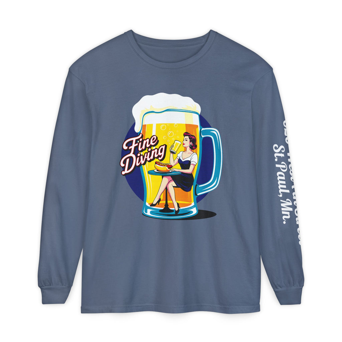 620 Long Sleeve Tee - 'Fine Diving' Retro Graphic