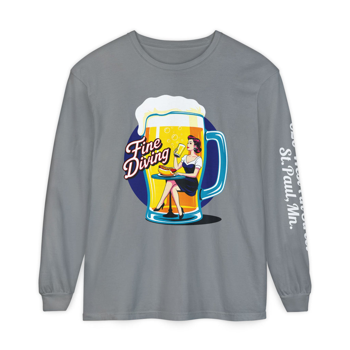 620 Long Sleeve Tee - 'Fine Diving' Retro Graphic