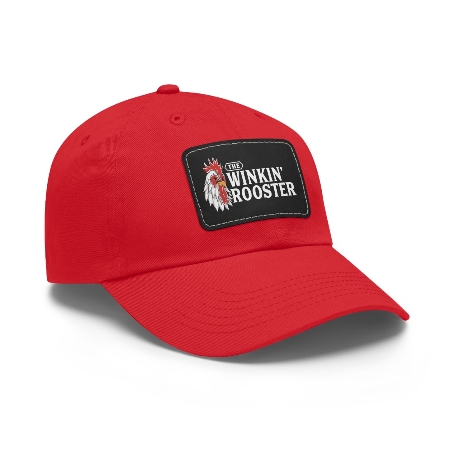 The Winkin' Rooster Hat with Leather Patch (Rectangle)