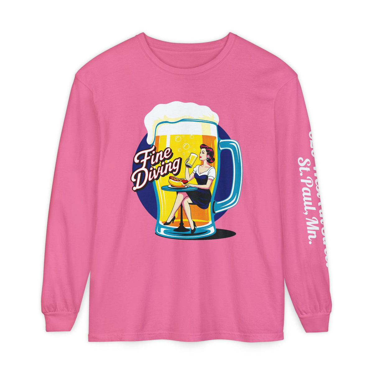 620 Long Sleeve Tee - 'Fine Diving' Retro Graphic