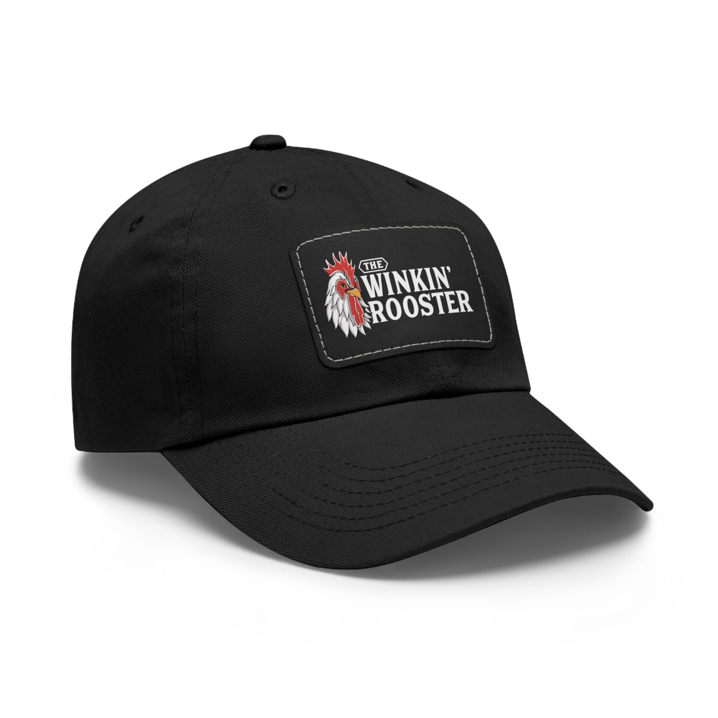 The Winkin' Rooster Hat with Leather Patch (Rectangle)